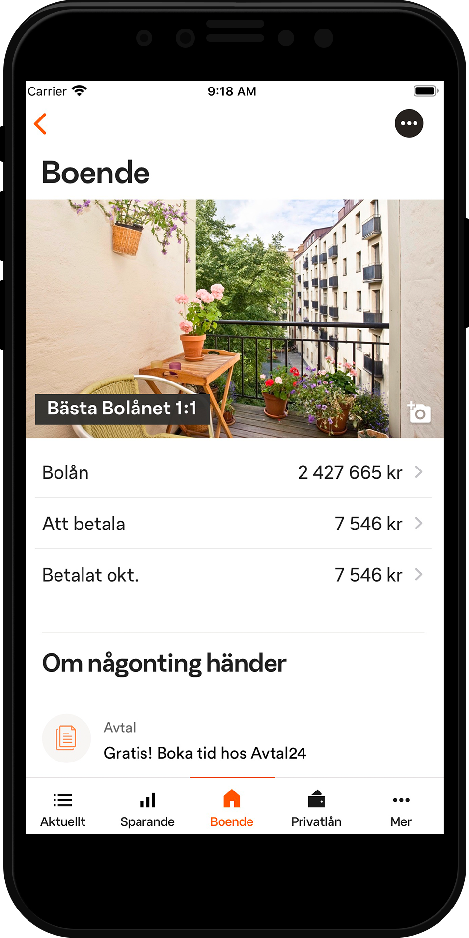 Boendefliken i SBAB-appen